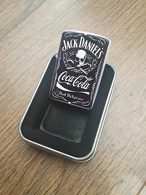 Jack Daniels Coca-cola Bad Behavior Biker Whiskey Petrol Flip Petrol Lighter • £10.99