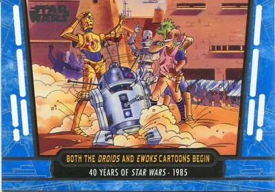 Star Wars 40th Anniversary Blue Base Card #69 Both The Droids And Ewoks Cartoons • $4.01