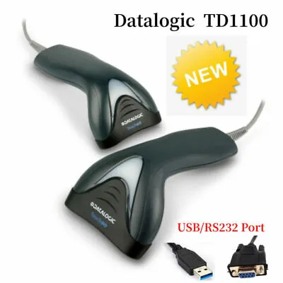 £67.19 • Buy Datalogic Touch Scanning TD1100 1D Black Handheld Barcode Scanner USB/RS232 Port
