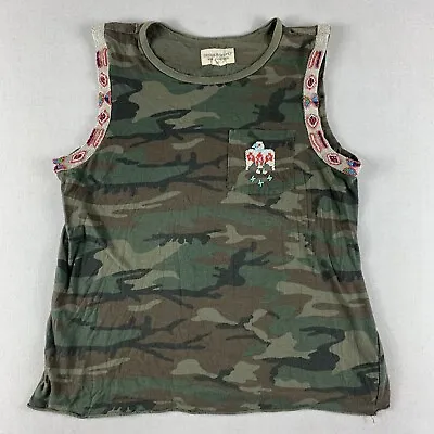 Ralph Lauren Denim Supply Shirt Vest Camo Native Beads Womens Small Thunderbird • $31.99