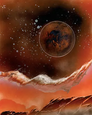 Original Brown And Orange Signed Space Landscape By Artist Jason Girard • $14