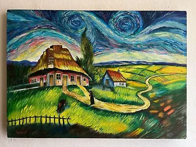 50 X 70 CM OIL PAINTING ON CANVAS - VINCENT VAN GOGH Artist - UNFRAMED - SIGNED • $890