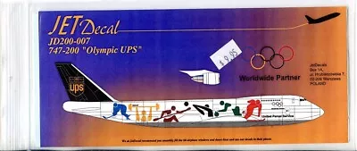 JET Decals UPS Olympic Scheme Boeing 747 1/200 Scale JD200-007 • $5