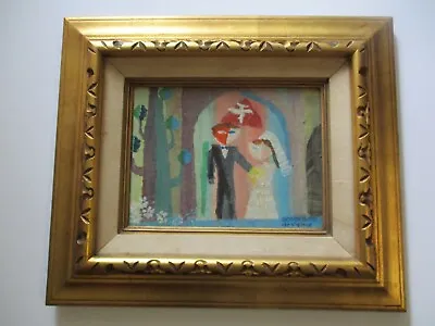 De Grasse 1970 Painting Vintage Abstract Expressionism Wedding Cubist Cubism  • $600