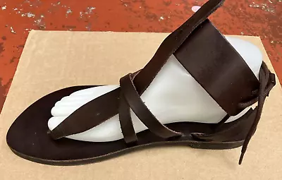 Free People Leather Wrap Lace-Up Ankle Gladiator Sandals Sz 40=sz 9 Vacation Day • $19.99