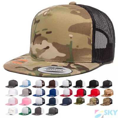 Yupoong Five-Panel Classic Trucker Cap Meshback Snapback Hat 6006 • $14.24