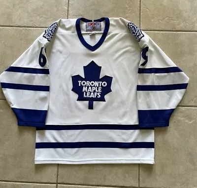 NHL Hockey Vintage Toronto Maple Leafs Sewn Jersey CCM Sz L #69 • $59.99