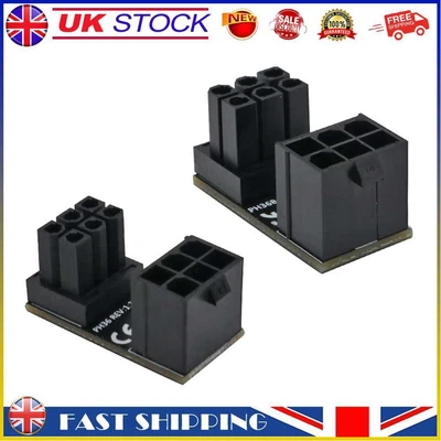 £5.99 • Buy 2x 180 Degree Angled Connector ATX 6 Pin Power Supply Adapter For Graphics Card