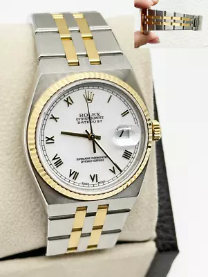 Rolex 17013  Datejust Oysterquartz White Dial 18K Yellow Gold Stainless Steel • $4895