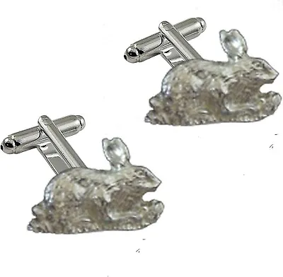 Rabbit Hare In The Grass 3.5   English Pewter Cufflinks Cuff Shirt Suit Handmade • $16.16