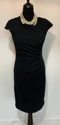 £30 • Buy LK Bennett Black Davina Ruched Dress ASO Royal Size 8