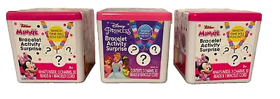 Lot 3 Disney Jr. Minnie Mouse Bracelet Activity Surprise Set 30 Beads Charm Cord • $15.99