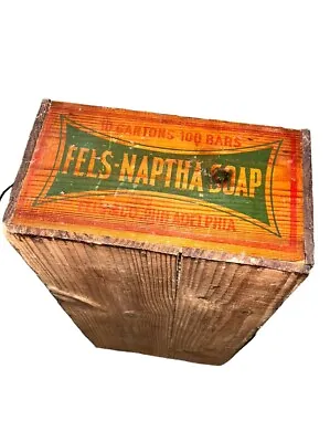 Vintage Fels-Naptha Bar Soap Wood Crate Wooden Box - Antique • $204.95