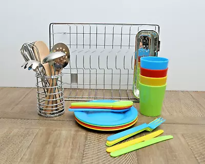 Melissa & Doug Let's Play House Wash And Dry Dish Set And Extra Kitchen Utensils • $18.51