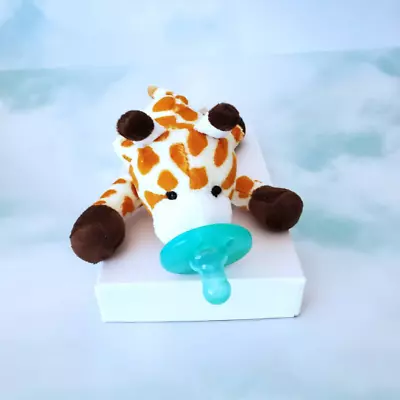 Plush Giraffe Silicone Pacifier Holder With Binky New Christmas Stocking Stuffer • $12.99