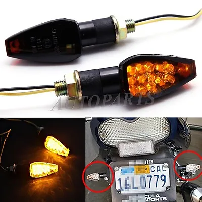 Universal Motorcycle 14 Smoke Led Turn Signals Indicators Blinker Light Sports • $11.46