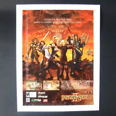 Dungeon Siege II Print Ad Poster Microsoft Windows PC 2005 Video Game Art • $10.83