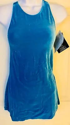 GK ICE SKATE SLVLS LADIES X-SMALL OCEAN VELVET CRISSCROSS STRAP DRESS Sz AXS NWT • $40.51