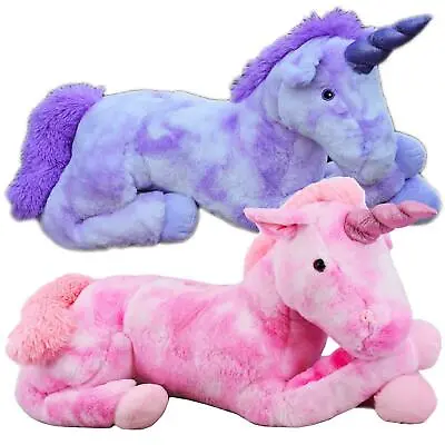22  Giant Large Plush Unicorn Stuffed Huge Soft Cuddling Toy Lying Horse Teddy • £16.97