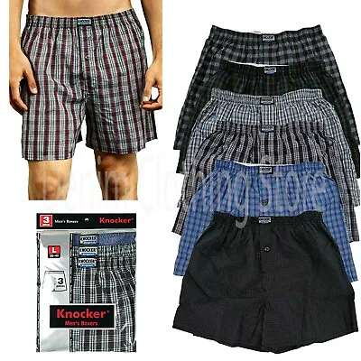 Lot 3 6 Men Knocker Boxer Trunk Plaid Shorts Underwear Lot Cotton Briefs S~3XL • $13.95
