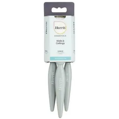 Harris Essentials Wall & Ceiling Emulsion Paint Brush Set Decorating 3 Piece • £5.09