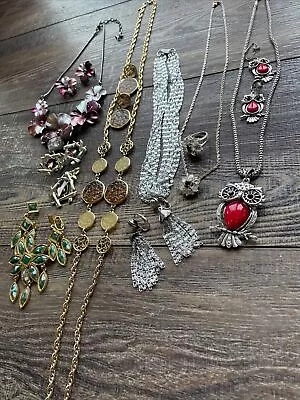 Costume Jewelry Lot Sarah Cov Celebrity Tara Clip On Earrings Necklace Sets Owl • $5.99