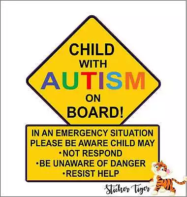 Child With Autism Car Truck Decal Sticker. Alert Responders BS-1015A • $4.25