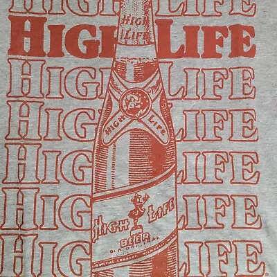 Miller Highlife Beer Vintage Label T Shirt Mens Xl Xlarge Gray Brewing Draft Nwt • $15.19