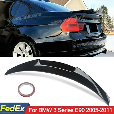 $68.99 • Buy For BMW 3 Series E90 Sedan 2005-2011 M4 Type Rear Trunk Wing Spoiler Gloss Black
