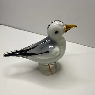 Vintage Art Glass Murano Style Glass Bird Seagull 8x7.5 • $30