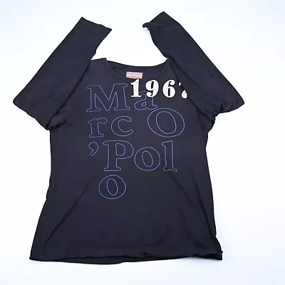 Marc O'Polo Women Dark Blue T-Shirt 1967 Logo Print Long Sleeve Size M • £21.23