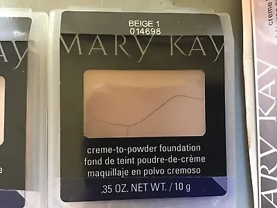 4 PC LOT Mary Kay BEIGE 1 Creme To Powder Foundation .35 Oz Each BNIB • $49.99