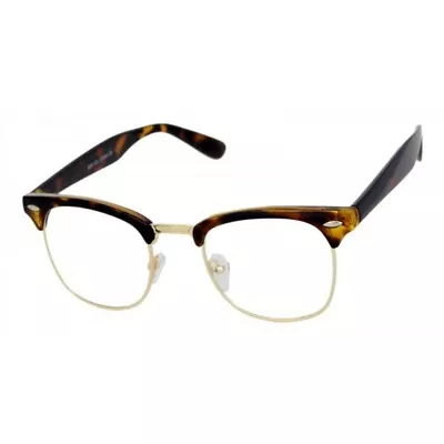 CLASSIC VINTAGE RETRO Style Clear Lens EYE GLASSES Tortoise & Gold Fashion Frame • $14.95