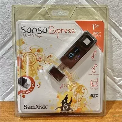 New In Box SanDisk SANSA EXPRESS 1GB USB MP3 Player FM Tuner Recorder Micro SD • $35.99