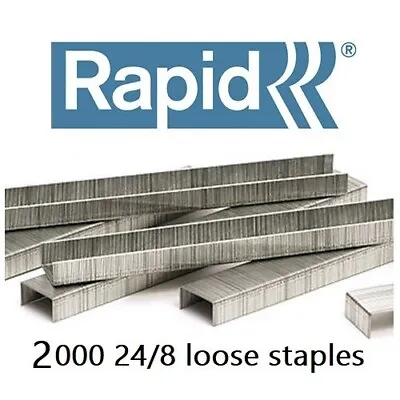 £4.95 • Buy 2000 RAPID LOOSE 24/8mm Staples Longer Reach Ideal Packaging SUPER STRONG #