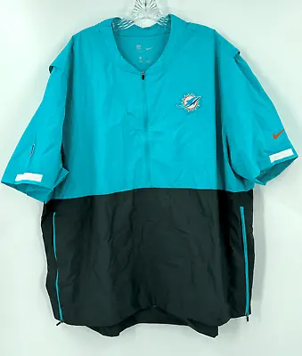 Miami Dolphins Team Issued Nike Aqua/grey Windbreaker Size 4xl • $39.99