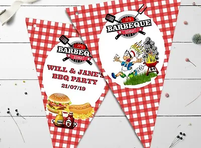 Personalised BBQ Garden Party Bunting/Banner With Organza Ribbon - 3m • £6.99