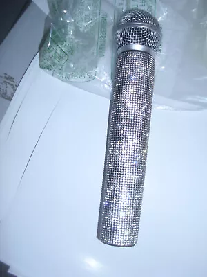 Fake Microphone Prop Sparkly Bling Rhinestones Microphone Prop Plastic Play • $9.95