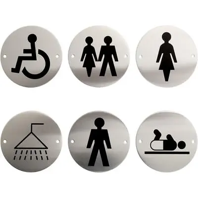 Metal Lavatory Restroom Washroom Toilet Door WC Sign Mens Ladies Unisex Disabled • £2.99