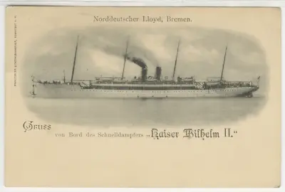 Kaiser Wilhelm II Yacht Picture Postcard W/ Gibraltar SG 26 / Sc 32 Stamp C1890s • $19.99