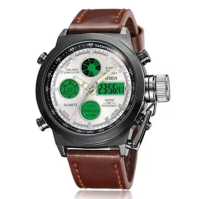 Chronograph Men's Sport Watch Dual Time Display Digital Waterproof Gift NEW 2024 • $33.53