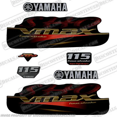 Fits Yamaha 115hp VMAX SHO Fourstroke Decals - Red / Gold / Silver • $124.95