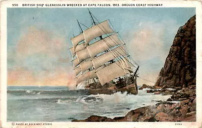 Vintage Postcard: British Ship Glenesslin Wrecked At Cape Falcon • $6.30