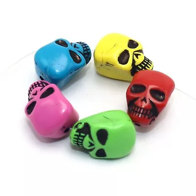 50 Mixed Color Acrylic Halloween Gothic Skull Beads 17X12mm Steam Punk Jewelry • $3.59