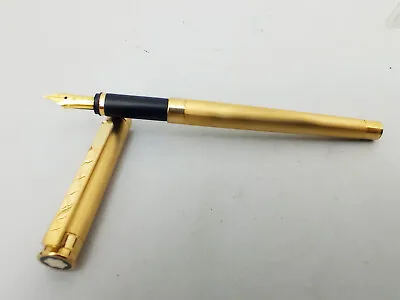 Montblanc Noblesse Oblige Gold Plated Stripe Fountain Pen 18k F Nib Rare Vintage • $219.99