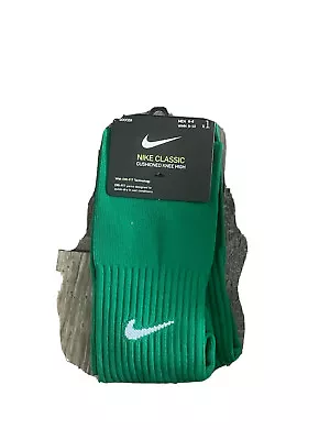 Nike Soccer Dri-Fit Socks Cushioned Green Knee High Men 6-8 WMN 6-10 • $9.99