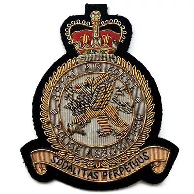 Royal Air Force RAF Police Veterans Gilt BULLION Cloth Blazer Badge Queens Crown • £16.99