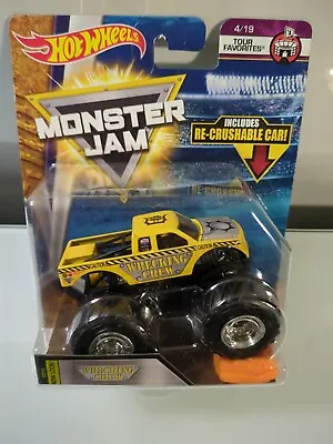 2018 MONSTER JAM Tour Favorites WRECKING CREW #4☆yellow☆Re-Crushable☆Hot Wheels • $9.50