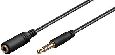 Goobay Jack Extension Cable Black 1m 3.5mm Male (3-pin Stereo) To 3.5mm Female  • £3.66