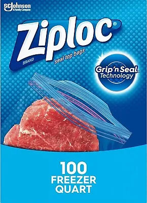 Ziploc Freezer Bags With New Grip 'n Seal Technology Quart 100 Count • £26.99